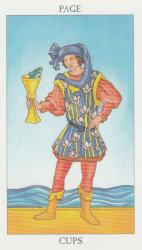 The Page of cups tarot.