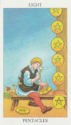 The eight 8 of pentacles