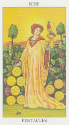 The nine 9 of pentacles